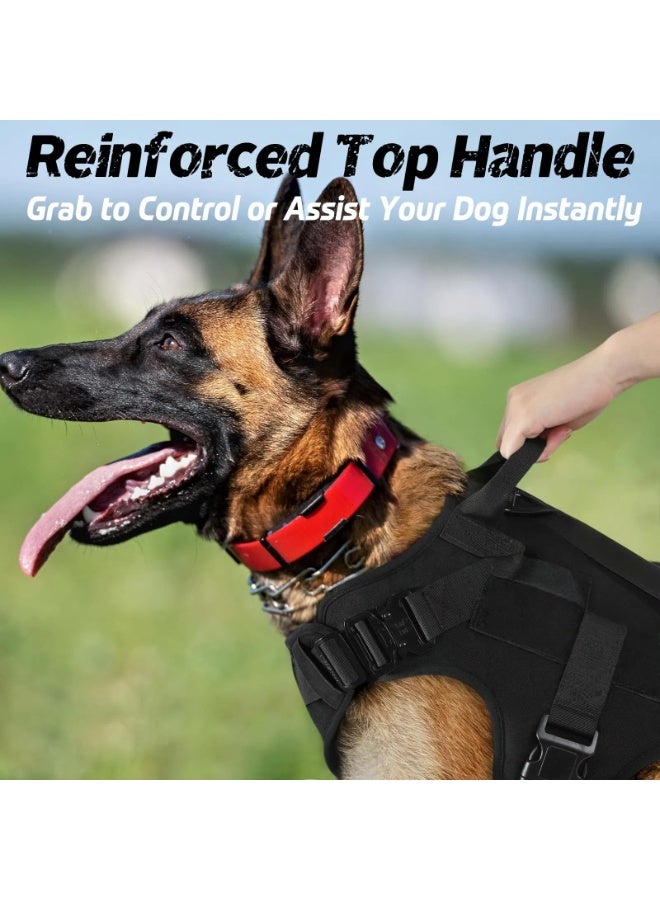 LAMAY Tactical Dog Harness for Large, Heavy Duty Pet Harness with Handle, No-Pull Service Vest, Adjustable Military Dog Vest for Training Hunting Walking, Black, S - Image 5